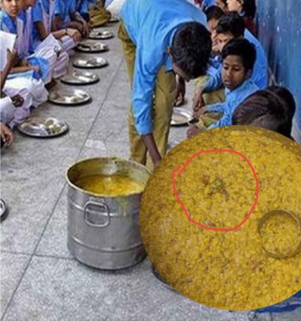 राजस्थान-चित्तौड़गढ़ के स्कूल में पोषाहार परिवहन के दौरान गिरा मेंढक राजस्थान-चित्तौड़गढ़ के स्कूल में पोषाहार परिवहन के दौरान गिरा मेंढक