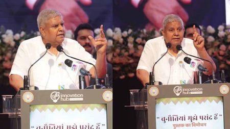 उप राष्ट्रपति धनखड़ ने राज्यपाल आनंदी बेन पटेल के जीवन पर आधारित पुस्तक के लेखकों को दी बधाई