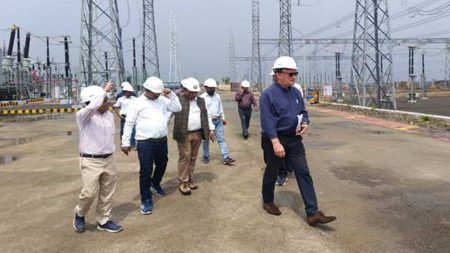 केएफडब्ल्यू डेवलपमेंट बैंक अधिकारियों द्वारा 400 केवी सब स्टेशन मंदसौर का निरीक्षण