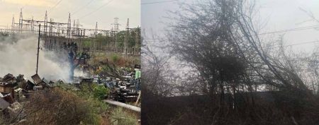 एरिया स्टोर के बाहर पुराने मीटर और ट्रांसफार्मर के कबाड़ में लगी आग, कुम्हारी में रेल यातायात पेड़ गिरने से प्रभावित