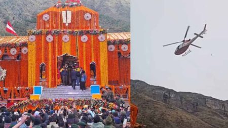 कपाटोद्धघाटन के लिए 40 क्विंटल गेंदे के फूलों से सजाया बदरीनाथ मंदिर