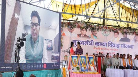 रायगढ़ में आयोजित सामूहिक विवाह में परिणय सूत्र में बंधे 58 जोड़े