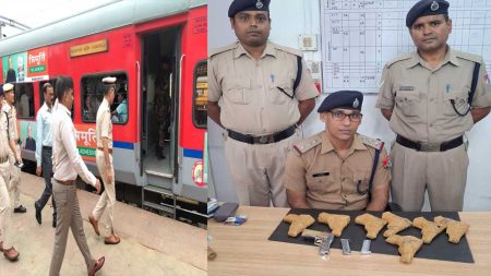त्रिपुरा सुंदरी एक्सप्रेस में हथियारों का जखीरा पकड़ा