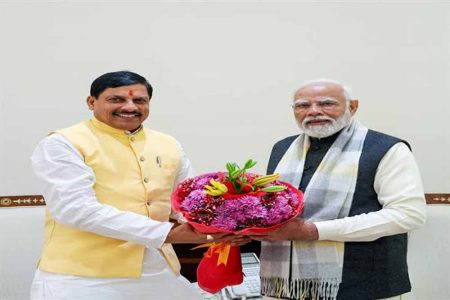 मुख्यमंत्री डॉ. मोहन यादव ने पीएम मोदी से सौजन्य भेंट एवं चर्चा की