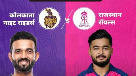 कप्तान अजिंक्य रहाणे ने टॉस जीतकर बल्लेबाजी करने का फैसला किया है, केकेआर की टीम में दो बदलाव हुए