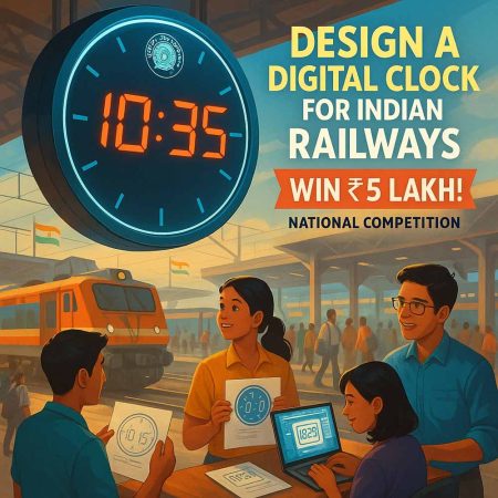 भारतीय रेल के लिए डिज़ाइन करें डिजिटल घड़ी, जीतें 5 लाख रुपए का राष्ट्रीय पुरस्कार
