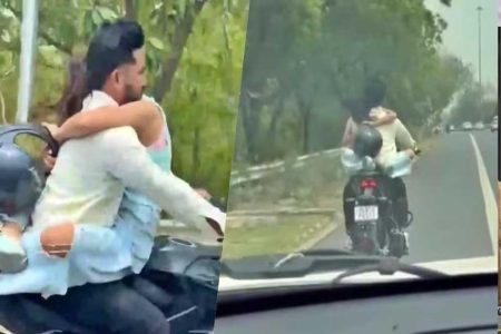लड़की को गोद में बैठाकर एक्सप्रेस-वे पर बाइक दौड़ाई, पुलिस ने 53 हजार का चालान काटा, लोग बोले- इतने में तो थाइलैंड घूम आते