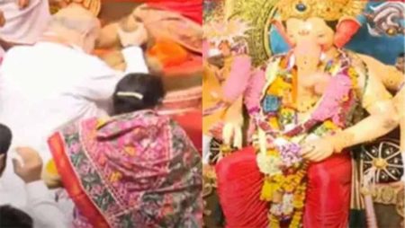 गृह मंत्री अमित शाह ने गणेशोत्सव में लगाई हाजिरी, देखा लालबाग का राजा