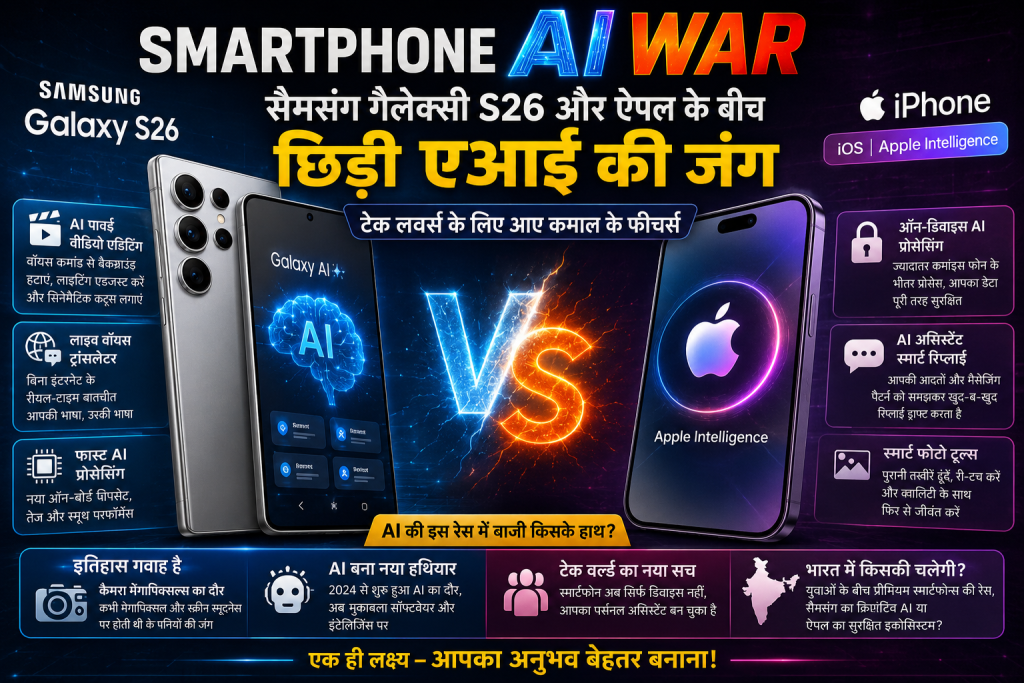 Smartphone AI War: सैमसंग गैलेक्सी S26 और ऐपल के बीच छिड़ी एआई की जंग, टेक लवर्स के लिए आए ये कमाल के फीचर्स file 00000000423872078395363e6ae186cd