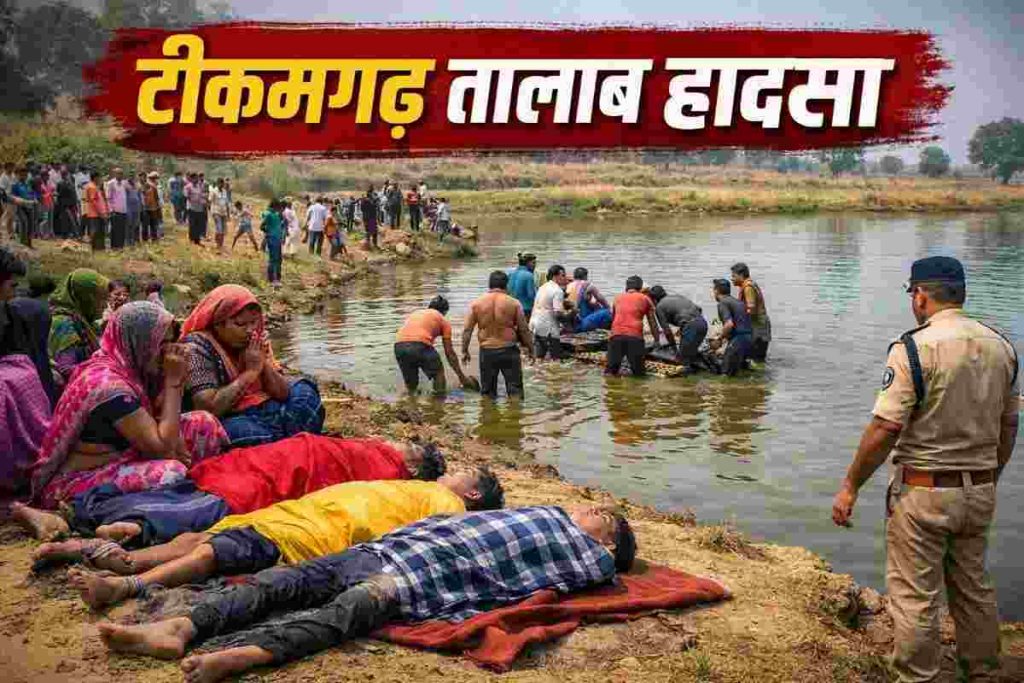 टीकमगढ़ में दर्दनाक हादसा: सिद्ध सागर तालाब में डूबे तीन मासूम, गांव में मातम image editor output image 156872186 1781190071558