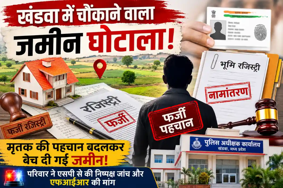 खंडवा में फर्जी रजिस्ट्री का मामला, मृतक की पहचान बदलकर बेच दी जमीन, नामांतरण के समय हुआ खुलासा